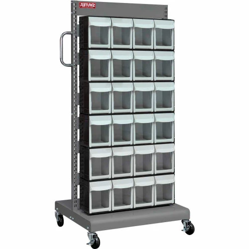 Shuter 1010549 Flip Out Bin Mobile Parts Cart - Double Sided with 48 Bins - Image 2