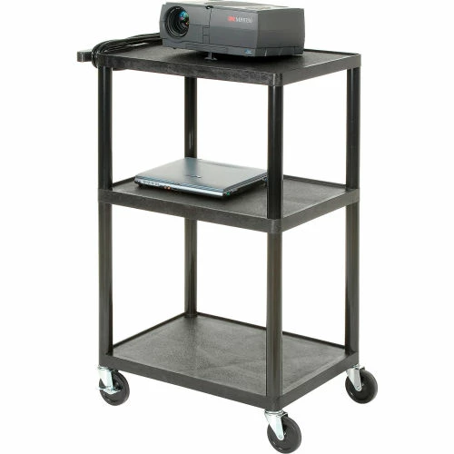Luxor Plastic Audio Visual & Instrument Cart 32 X 24 X 40 Three Shelves
