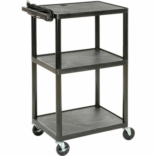 Luxor Plastic Audio Visual & Instrument Cart 32 X 24 X 40 Three Shelves - Image 3