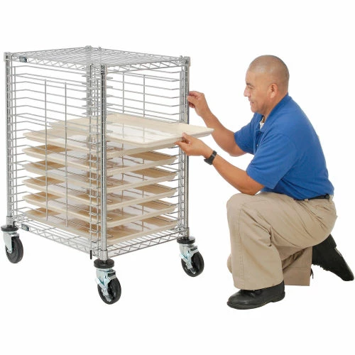 Nexel® End Load Wire Tray Cart with 19 Tray Capacity - Image 4