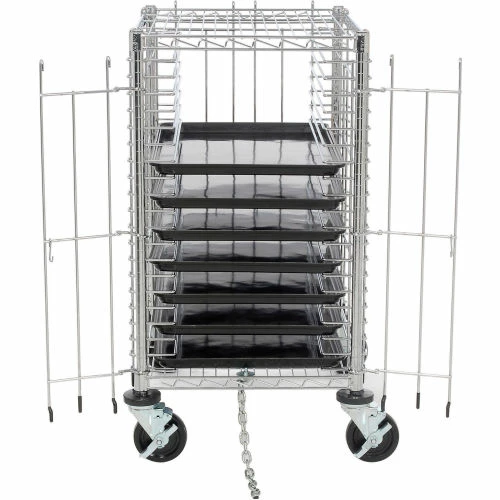 Nexel® End Load Wire Tray Cart with 19 Tray Capacity - Image 8