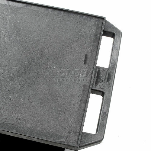 H. Wilson Plastic Utility Cart 2 Shelves Black With Security Cabinet - Image 7