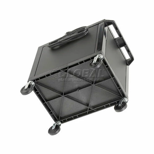 H. Wilson Plastic Utility Cart 2 Shelves Black With Security Cabinet - Image 11