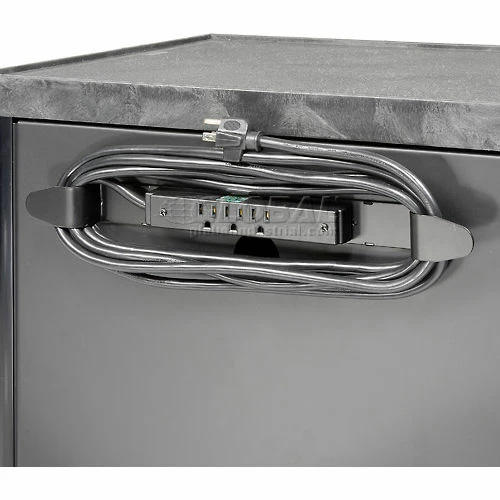 H. Wilson Plastic Utility Cart 2 Shelves Black With Security Cabinet - Image 8