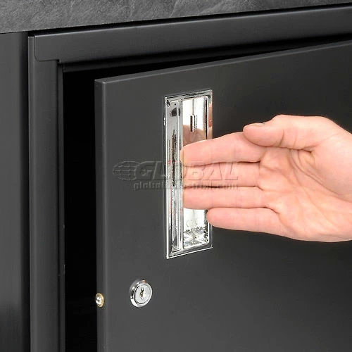 H. Wilson Plastic Utility Cart 2 Shelves Black With Security Cabinet - Image 9