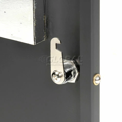 H. Wilson Plastic Utility Cart 2 Shelves Black With Security Cabinet - Image 10