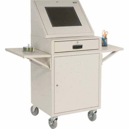 Side Shelf Kit For Global Industrial™ Computer Cabinet, Light Gray, Set of 2 - Image 5