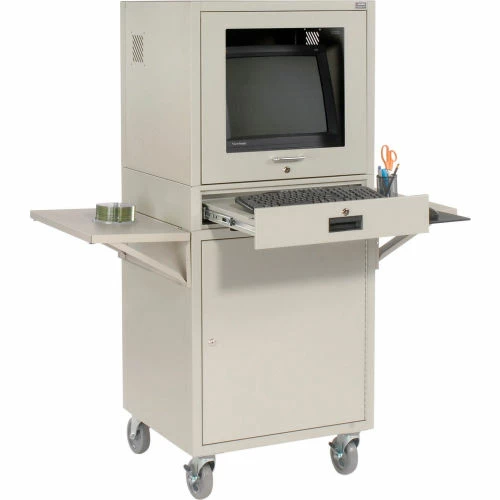 Side Shelf Kit For Global Industrial™ Computer Cabinet, Light Gray, Set of 2 - Image 6