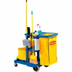 Rubbermaid® Janitor Cart Blue with 25 Gallon Vinyl Bag 6173-88