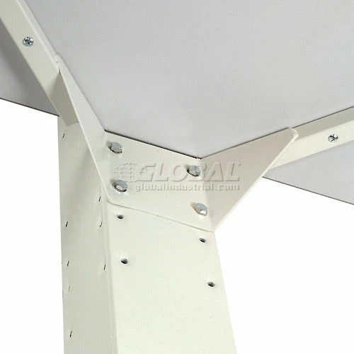Global Industrial 81"H Stationary Floor Mount Orbit Computer Station Power Outlets Beige - Image 10