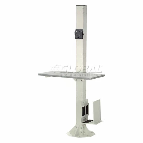 Global Industrial 81"H Stationary Floor Mount Orbit Computer Station Power Outlets Beige - Image 3