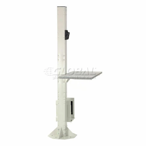 Global Industrial 81"H Stationary Floor Mount Orbit Computer Station Power Outlets Beige - Image 4