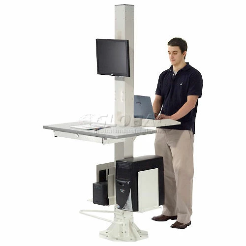 Global Industrial 81"H Stationary Floor Mount Orbit Computer Station Power Outlets Beige - Image 20