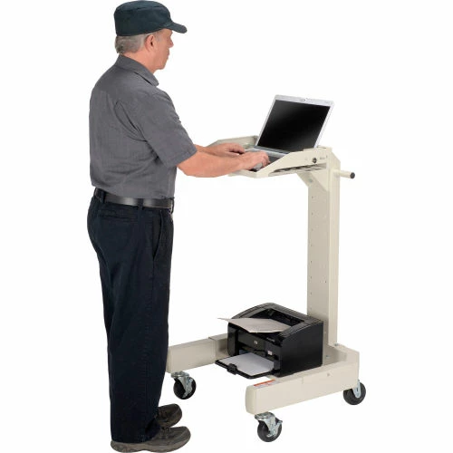 Global Industrial™ Orbit Mobile Laptop Cart, Beige - Image 6