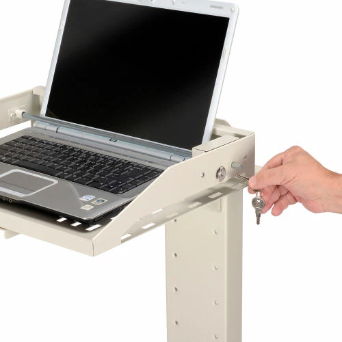 Global Industrial™ Orbit Mobile Laptop Cart, Beige - Image 7
