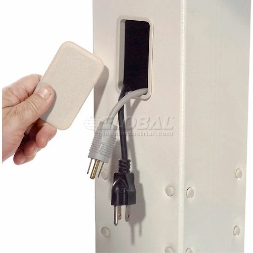 Global Industrial 81"H Stationary Floor Mount Orbit Computer Station Power Outlets Beige - Image 17