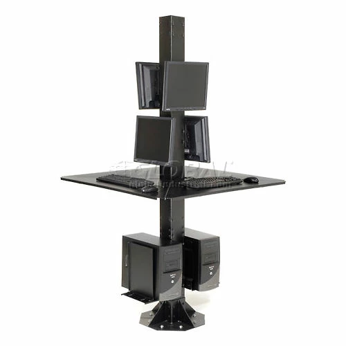 Global Industrial™ 81"H Complete Floor Mount Orbit Computer Kiosk with VESA Mounts, Black - Image 3