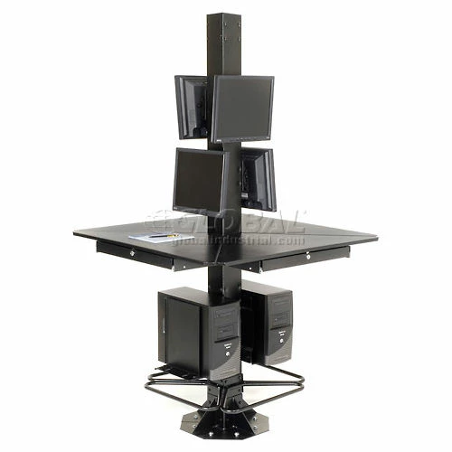 Global Industrial™ 81"H Complete Floor Mount Orbit Computer Kiosk with VESA Mounts, Black - Image 7