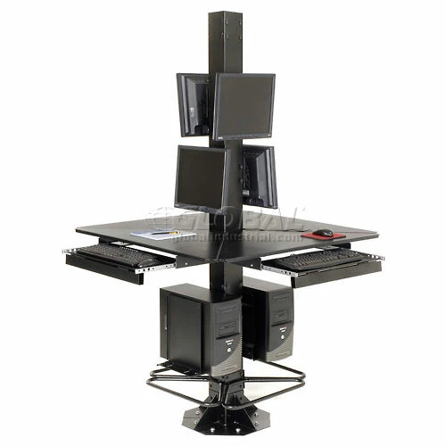Global Industrial™ 81"H Complete Floor Mount Orbit Computer Kiosk with VESA Mounts, Black - Image 8