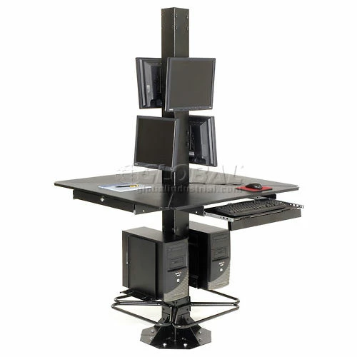 Global Industrial™ 81"H Complete Floor Mount Orbit Computer Kiosk with VESA Mounts, Black - Image 9