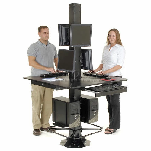 Global Industrial™ 81"H Complete Floor Mount Orbit Computer Kiosk with VESA Mounts, Black - Image 13