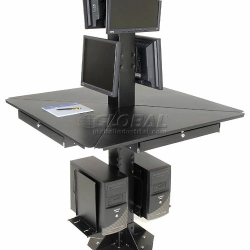 Global Industrial™ 81"H Complete Floor Mount Orbit Computer Kiosk with VESA Mounts, Black - Image 14