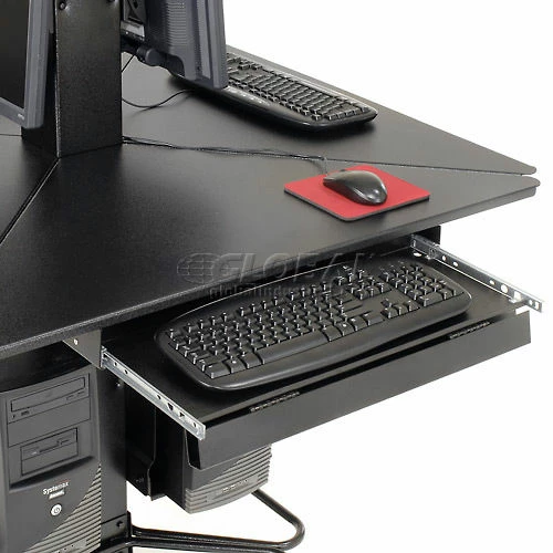 Global Industrial™ 81"H Complete Floor Mount Orbit Computer Kiosk with VESA Mounts, Black - Image 15