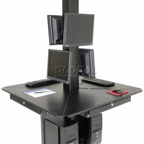 Global Industrial™ 81"H Complete Floor Mount Orbit Computer Kiosk with VESA Mounts, Black - Image 17