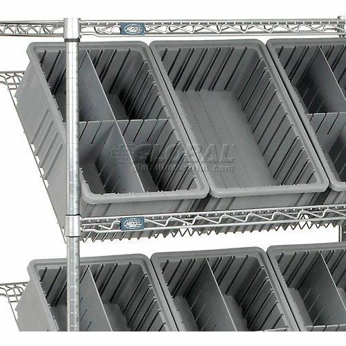 Global Industrial Easy Access Slant Shelf Chrome Wire Truck 36"L x 18"W x 63"H - Image 8