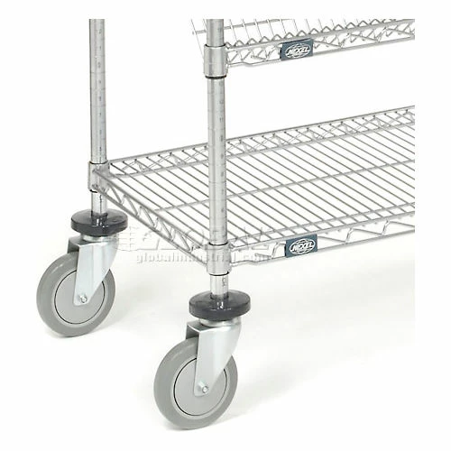 Global Industrial Easy Access Slant Shelf Chrome Wire Truck 36"L x 18"W x 63"H - Image 10