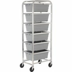 New Age Industrial New Age 6263 All Welded Aluminum 6 Lug Cart, 26"L x 18-3/4"W x 71"H