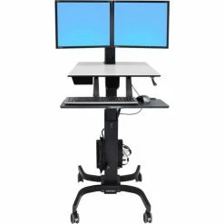 Ergotron® WorkFit-C Sit-Stand Workstation For Two LCD Monitors