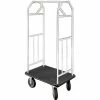 Glaro Bellman Hotel Cart 35x24 Satin Aluminum with Black Carpet & Rubber Wheels
