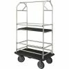 Glaro Bellman Condo Cart 40x25 Satin Aluminim Black Carpet, 4 Rubber Wheels