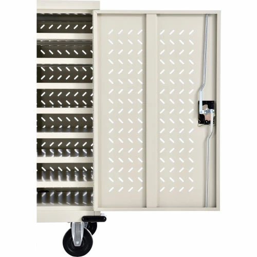 Global Industrial Mobile Charging Cart for 24 Chromebooks & Tablets, Putty, Assembled - Image 8