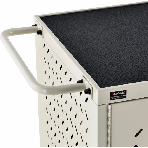 Global Industrial Mobile Charging Cart for 24 Chromebooks & Tablets, Putty, Assembled - Image 11