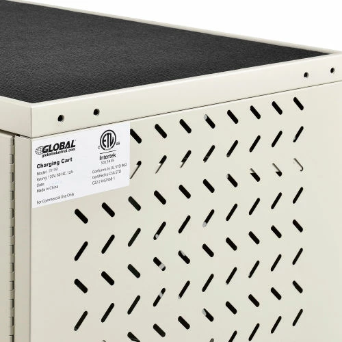 Global Industrial Mobile Charging Cart for 24 Chromebooks & Tablets, Putty, Assembled - Image 15