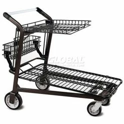 VersaCart® Retractable Tray Top Shelf Lawn & Garden Shopping Cart Dark Gray