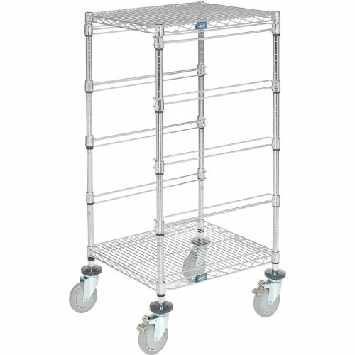 Global Industrial Chrome Wire Cart With (4) 6"H Gray Grid Containers 21x24x40 - Image 6