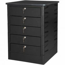 Datum TekStak™ Storage and Charging Locker with Laminate Top, 5 Bays, Key Lock