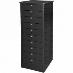 Datum TekStak™ Storage and Charging Locker with Laminate Top, 10 Bays, Key Lock