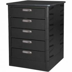 Datum TekStak™ Laptop Storage Locker with Laminate Top, 5 Bays, Electronic Lock, Black