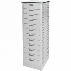 Datum TekStak™ Laptop Storage Locker with Laminate Top, 12 Bays, Electronic Lock, Light Gray