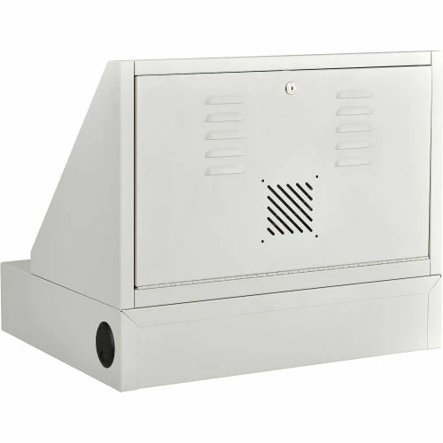 Global Industrial Countertop LCD Console Computer Cabinet, Light Gray - Image 5