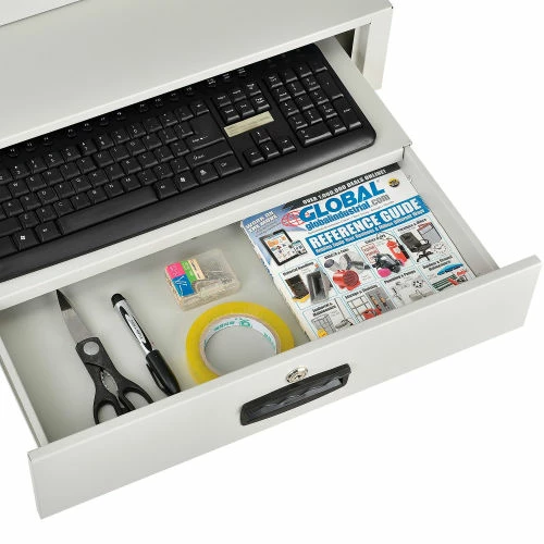 Global Industrial Countertop LCD Console Computer Cabinet, Light Gray - Image 6