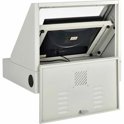 Global Industrial Countertop LCD Console Computer Cabinet, Light Gray - Image 9