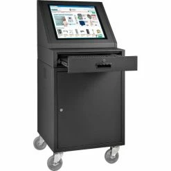 Global Industrial™ Mobile LCD Console Computer Cabinet, Black