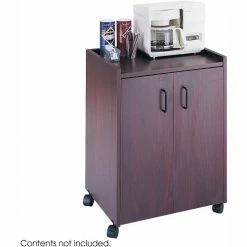 Safco Wood Mobile Refreshment Center Cart, Mahogany - 8953MH
