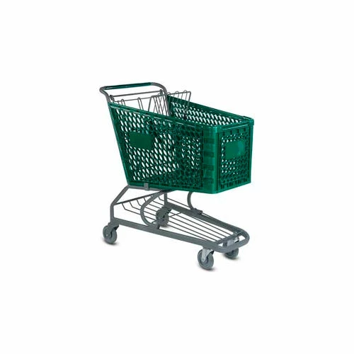 VersaCart® Green Plastic Shopping Cart 5.2 Cu. Foot Capacity 103-145-DGN-BH