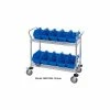 Quantum Storage Systems Quantum WRC2-1836-1265 Chrome Wire Mobile Cart With 10 QuickPick Double Open Bins Blue, 36"x18"x38"